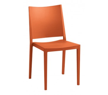 LAGOS - lot de 2 chaises de jardin plastique - Terracotta