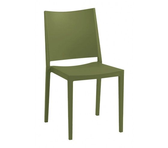 LAGOS - lot de 2 chaises de jardin plastique - Vert Olive