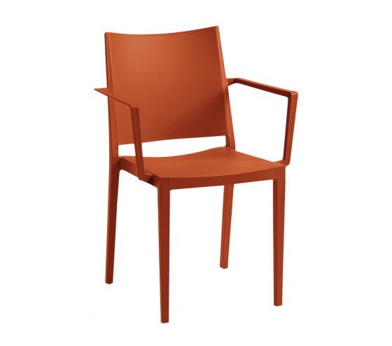 LAGOS - fauteuil de jardin plastique - Terracotta