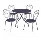 CASABLANCA - Ensemble table et chaises de jardin - 4 places - Anthracite