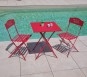 FLORONE - Ensemble table et chaises de jardin - 2 places - Bordeaux