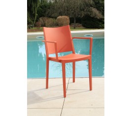 LAGOS - lot de 2 fauteuils de jardin plastique - Terracotta
